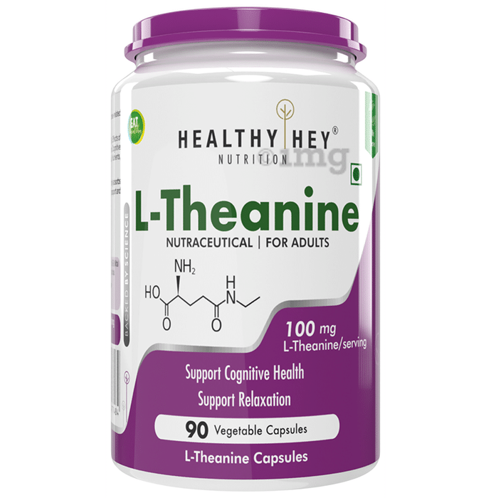 HealthyHey Nutrition L-Theanine 100mg | Vegetable Capsule for Relaxation & Stress Reduction