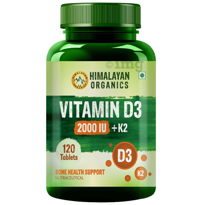 Himalayan Organics Vitamin D3 2000 IU + K2 for Bone Health | Tablet