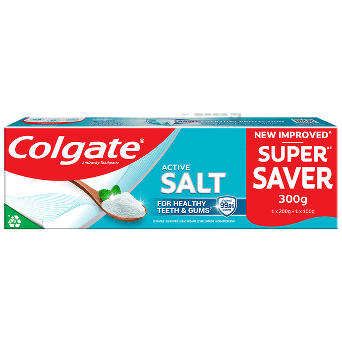Colgate Active Salt Anticavity Toothpaste (200gm + 100gm)