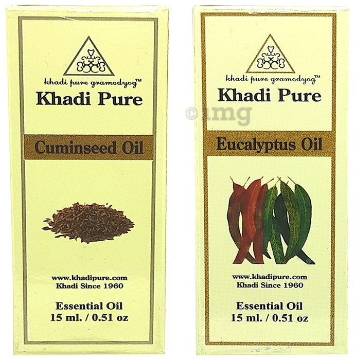 Khadi Pure Combo Pack of Cuminseed Oil & Eucalyptus Oil (15ml Each)