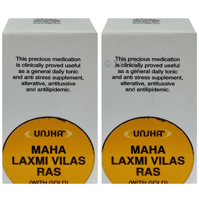Unjha Maha Laxmi Vilas Ras Tablet with Gold (10 Each)