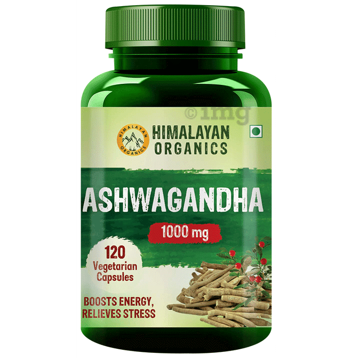 Himalayan Organics Ashwagandha 1000mg Vegetarian Capsule | For Energy & Stress Management