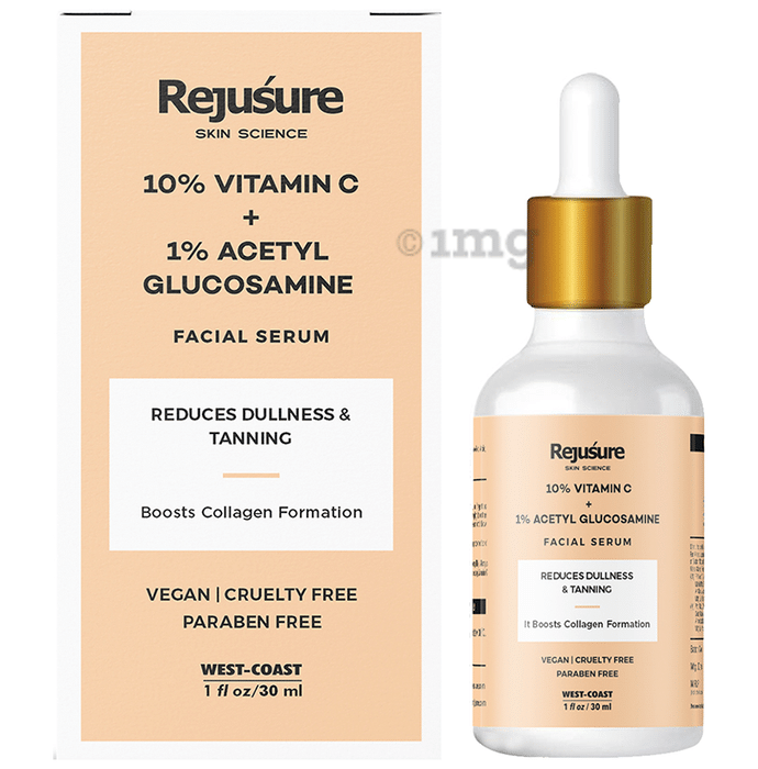 Rejusure 10% Vitamin C + 1% Acetyl Glucosamine Facial Serum