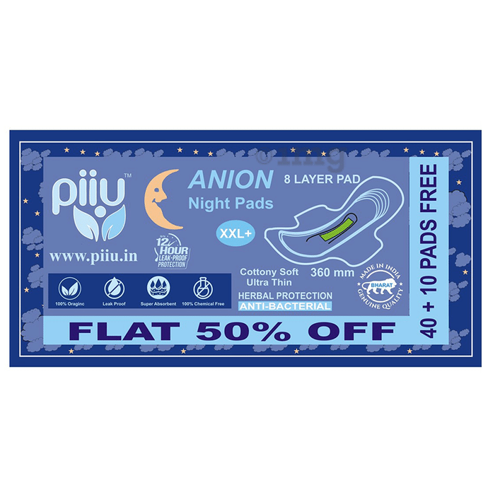 Piiu Anion Night Pad  XXL+ (40 Each) with 10 Pad Free