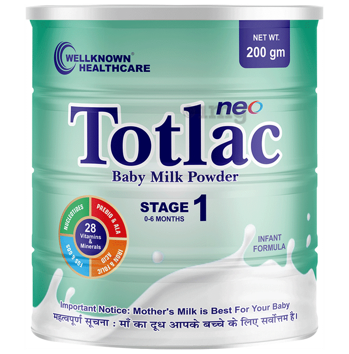 Wellknown Healthcare Totlac-Neo Baby Milk Powder Stage 1 Upto 6 Months