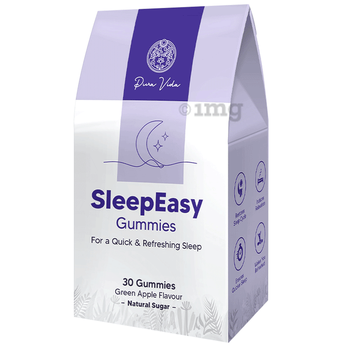 Pura Vida Sleep Easy Gummies For Quick & Refreshing Sleep Green Apple