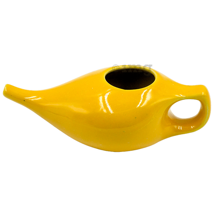 Sarveda  Ceramic Jala Neti Pot for Nasal Cleansing Yellow