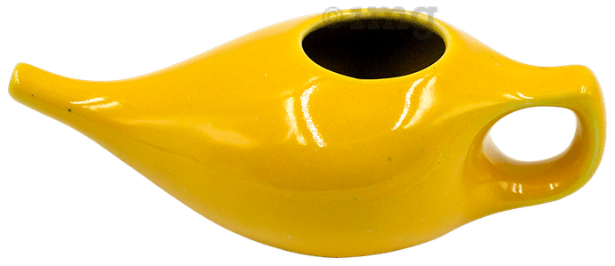 Sarveda  Ceramic Jala Neti Pot for Nasal Cleansing Yellow