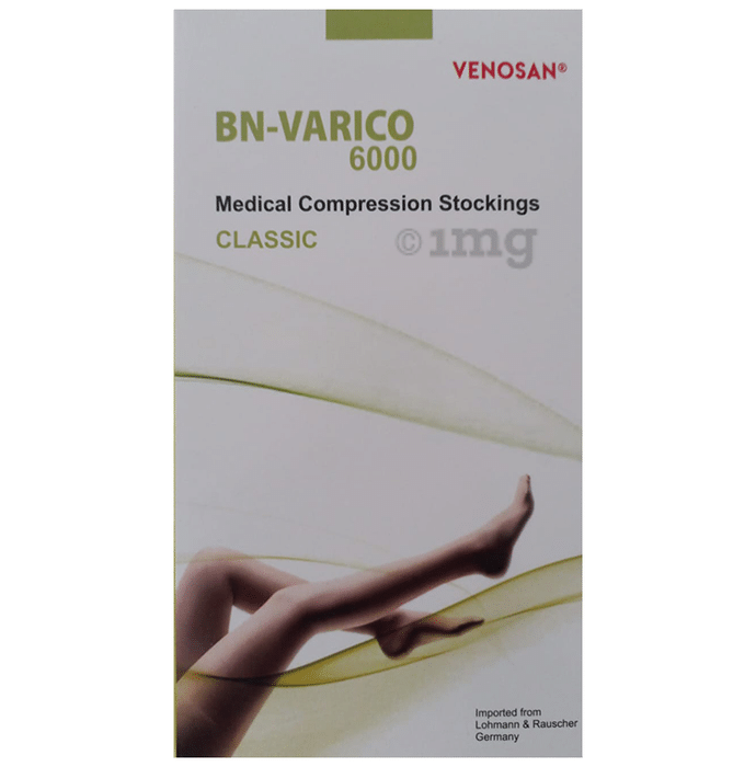 BN-VARICO 6000 Medical Compression Stockings Classic Thigh Length Beige Medium
