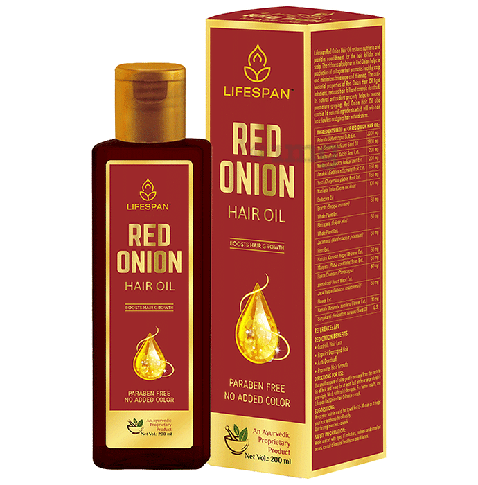 Lifespan Ayurvedic Red Onion Hair Oil for Men and Women - Promotes Healthy Hair | Nourishes Scalp