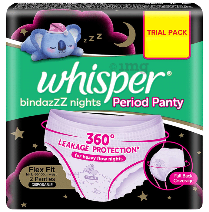 Whisper Bindazzz Night Period Panty Trial Pack M-L