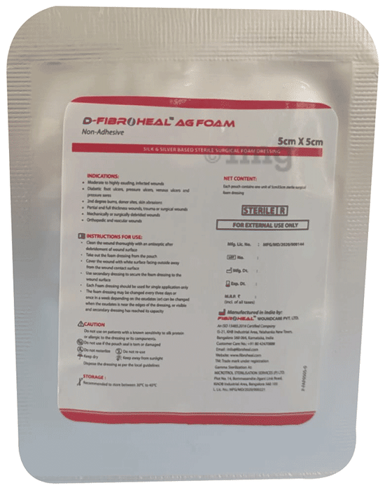 D-Fibroheal AG Foam Adhesive Bandage 5 x 5 cm