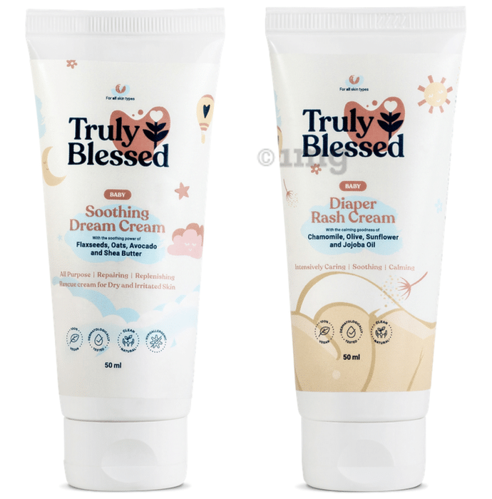 Truly Blessed Combo Pack of Baby Soothing Dream Cream and Baby Diaper Rash Cream (50ml Each)