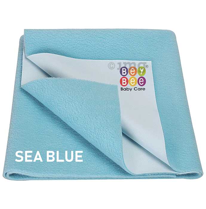 Bey Bee Waterproof Baby Bed Protector Dry Sheet for New Born Babies (70cm X 50cm) Small Sea Blue