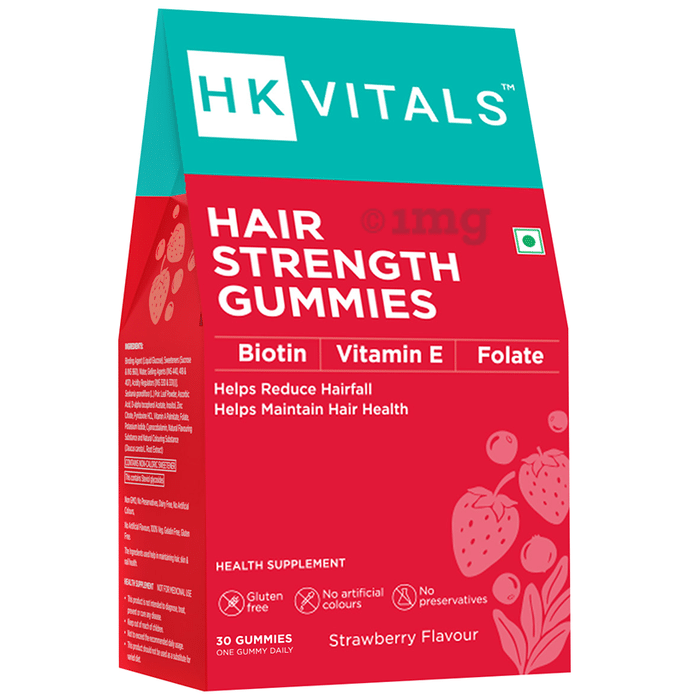 HK Vitals Hair Strength Gummies | Flavour Strawberry