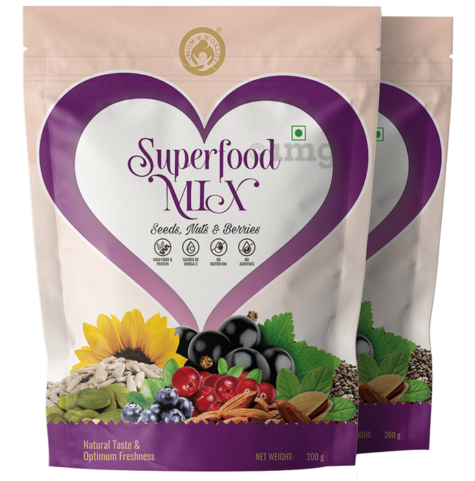 Mom & World Superfood Mix Seeds, Nuts & Berries (200gm Each)