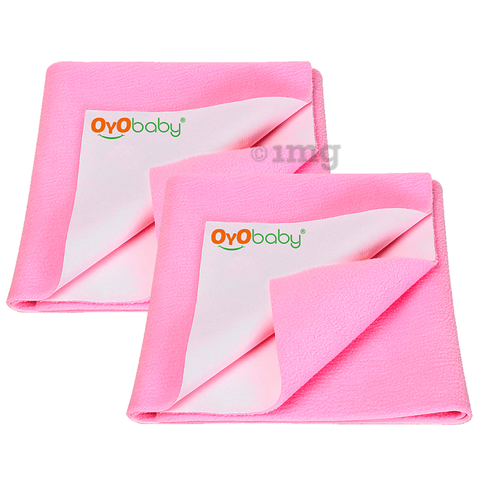 Oyo Baby Waterproof Bed Protector Dry Sheet Medium Pink
