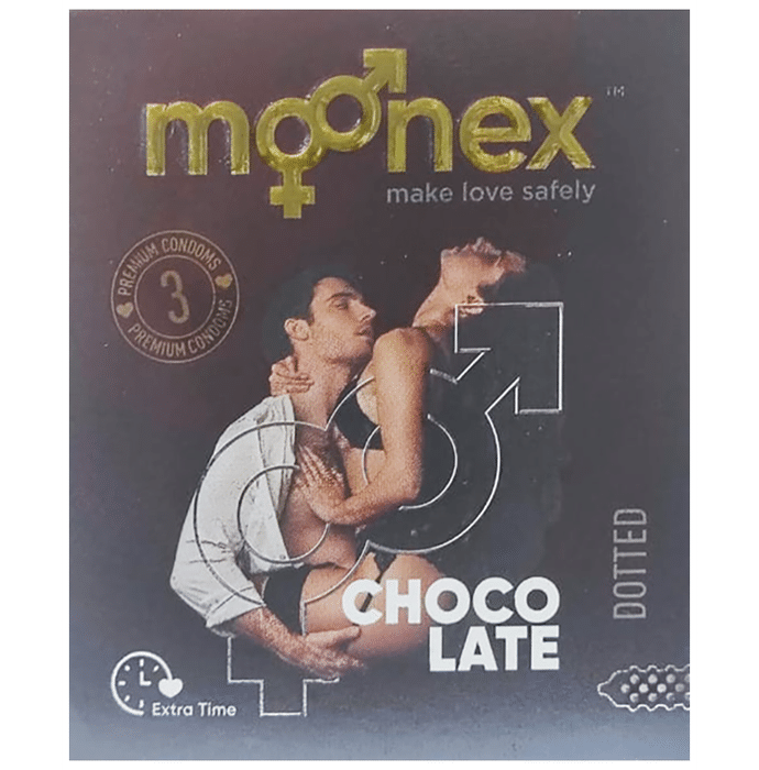 Moonex Premium Quality Super Dotted with Extra Time Condom for Male Chocolate