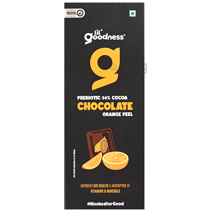 Lil Goodness Prebiotic Chocolate Dark 56% Cocoa Orange Peel