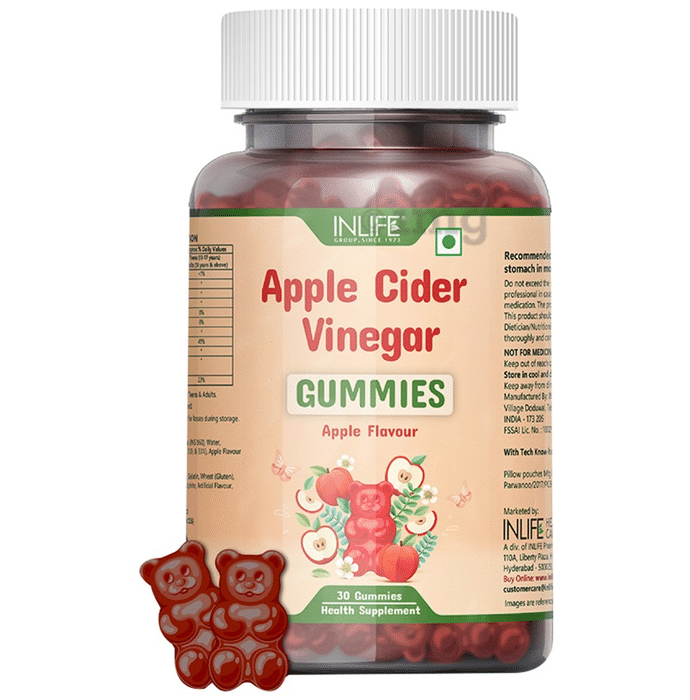Inlife Apple Cider Vinegar Gummies Apple Gluten Free