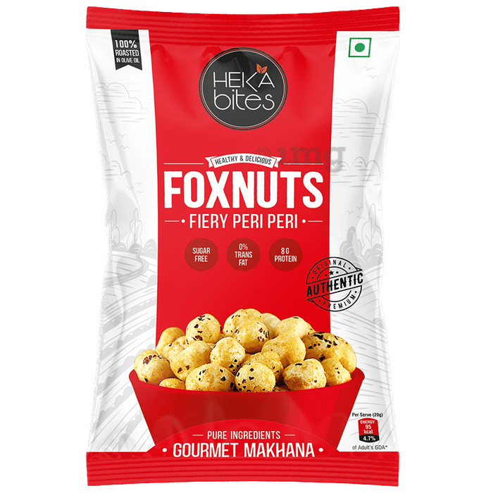 Heka Bites Roasted Foxnuts (50gm Each) Fiery Peri Peri
