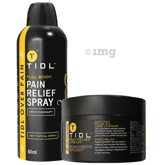 Tidl Combo Pack of Pain relief spray (50ml ) & Cream (50gm)