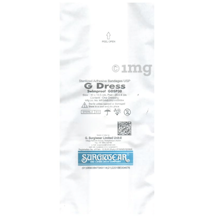 G-Dress Comfy Gd 25X10.5Cm Adhesive Bandage (Surgiwear) Price, Uses, Side  Effects, Composition - Apollo Pharmacy