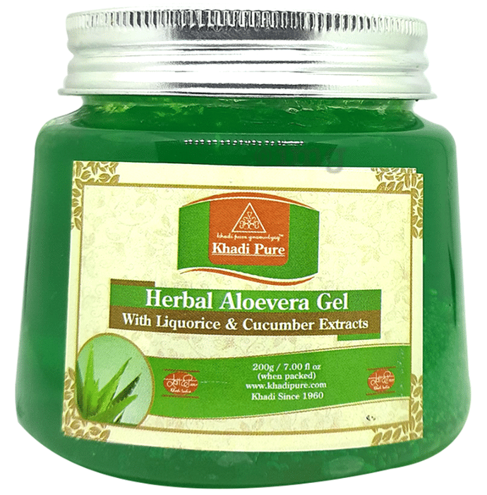 Khadi Pure Herbal Aloevera Gel with Liquorice & Cucumber Extracts Green