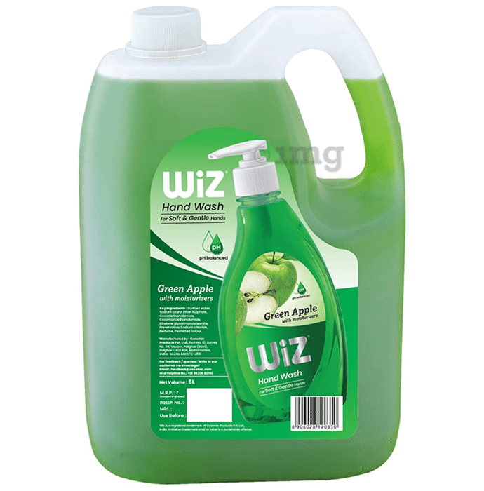 Wiz pH Balanced Hand Wash Refill Pack  (5L Each) Green Apple