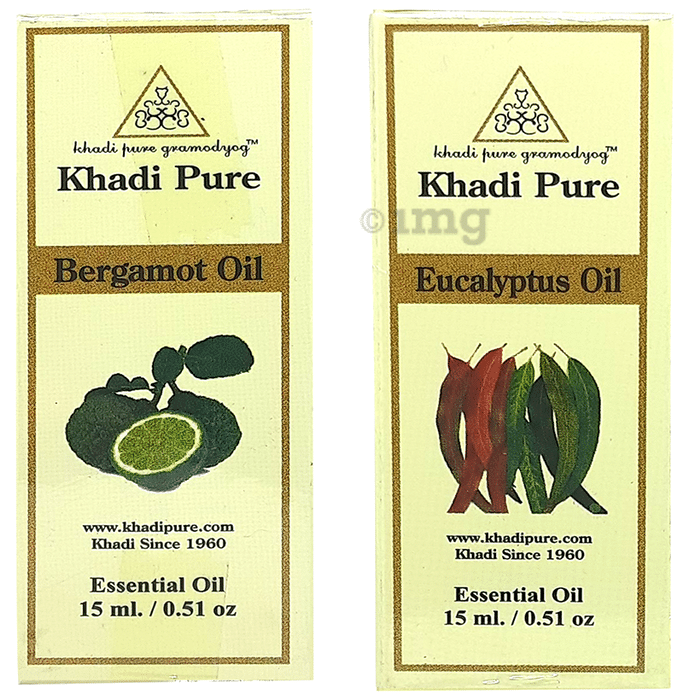 Khadi Pure Combo Pack of Bergamot Oil & Eucalyptus Oil (15ml Each)