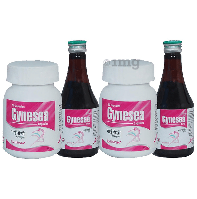 Ayusea Combo Pack of Gynesea Syrup (200ml Each) and Capsule (30 Each)
