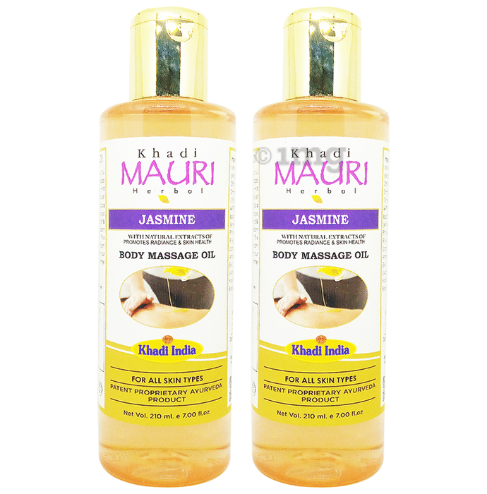 Khadi Mauri Herbal Jasmine Body Massage Oil (210ml Each)
