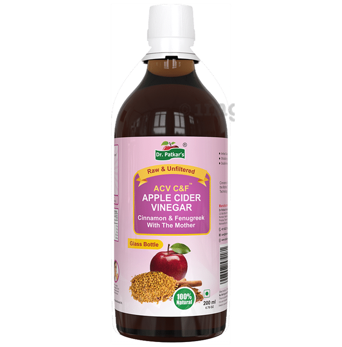 Dr. Patkar's Apple Cider Vinegar with Cinnamon, Fenugreek & The Mother | Raw & Filtered for Sugar & Diabetes Control