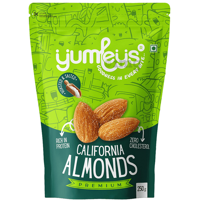 Yumleys Premium California Almonds (250gm Each) Salted & Roasted