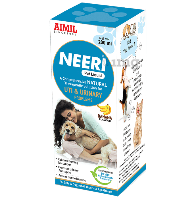 Aimil Neeri Pet Liquid | Herbal Kidney Medicine for Dogs & Cats Banana