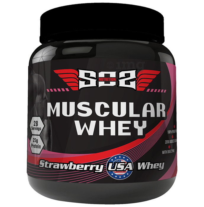 SOS Nutrition Muscular Whey Protein Powder Strawberry