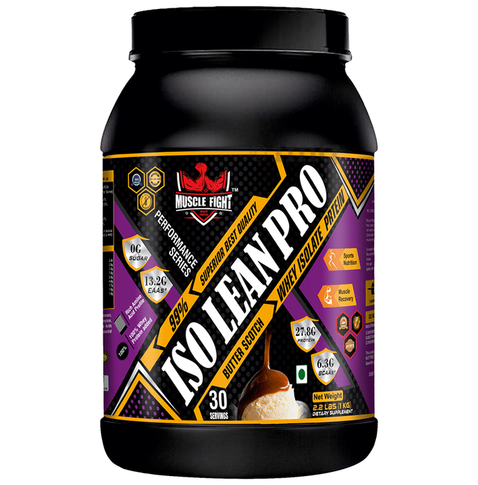 Muscle Fight ISO Lean Pro Whey Protein Powder Butterscotch
