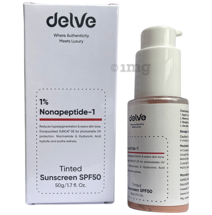 Delve 3-in-1 Sunscreen SPF 50 PA+++ | UV/IR/Blue Light Shield, Brightens, Evens Tone | No Need for Foundation Cream