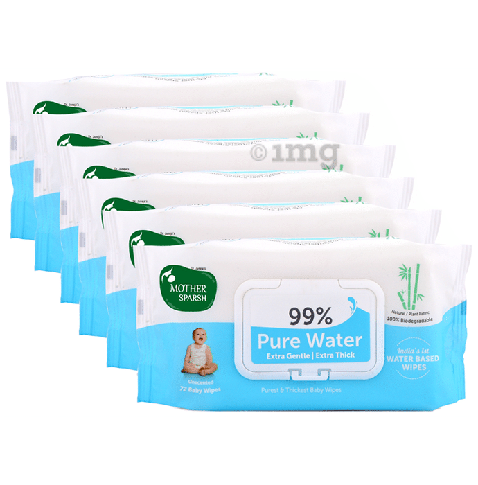 Mother Sparsh 99% Pure Water Wipes (72 Each)
