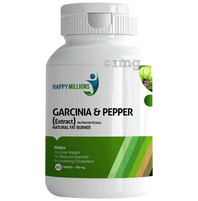 Happy Millions Garcinia & Pepper |Natural Fat Burner | Tablet