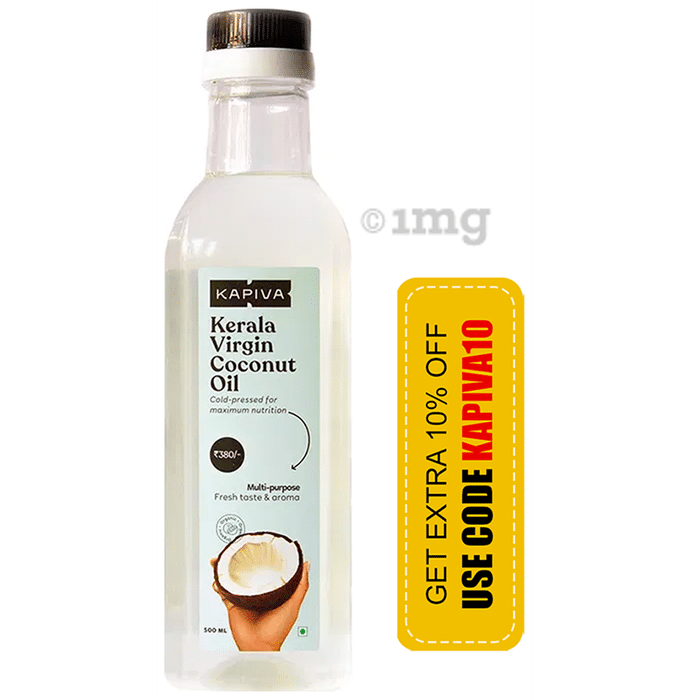 Kapiva Kerala Virgin Coconut Oil|Cold Pressed, 100% Pure, Organic & Edible|For Cooking, Skin & Hair Health