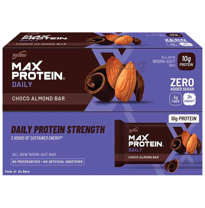 RiteBite Max Protein Daily 10 gm Protein Bar Choco Almond