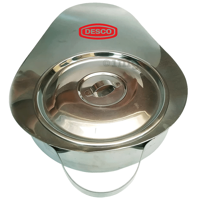 DESCO Stainless Steel Jointed 202 Grade Male Bedpan with Cover