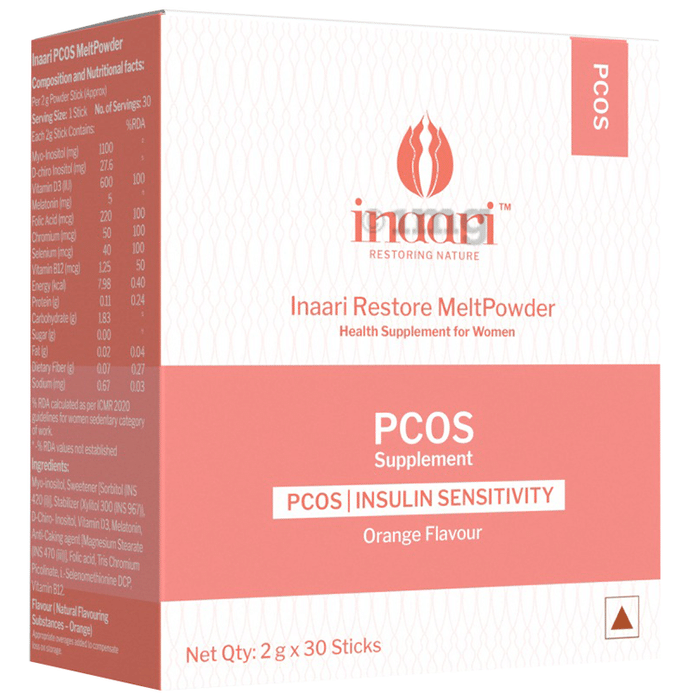 Inaari Restore Powder for PCOS Management Sachet (2gm Each) Orange