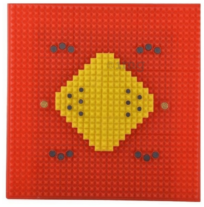 Agarwals Acupressure Yoga Foot Mat with Copper & Plastic Red Yellow
