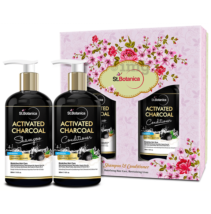 St.Botanica Combo Pack of Activated Charcoal Shampoo & Activated Charcoal Conditioner (300ml Each)