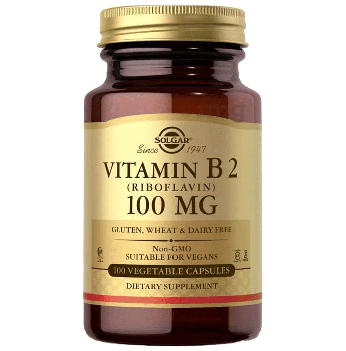 Solgar Vitamin B2 (Riboflavin) 100mg Vegetable Capsule