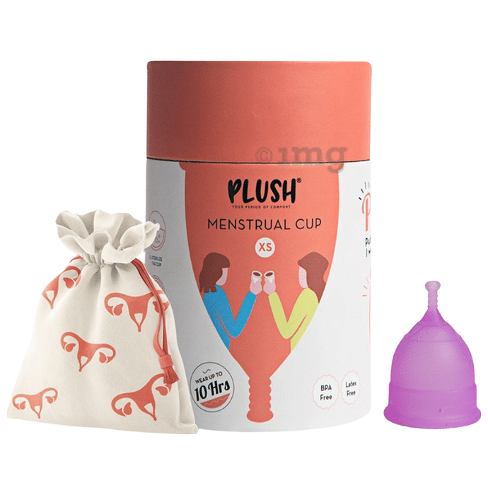 Plush Reusable Menstrual Cup with Cotton Carry Pouch XS