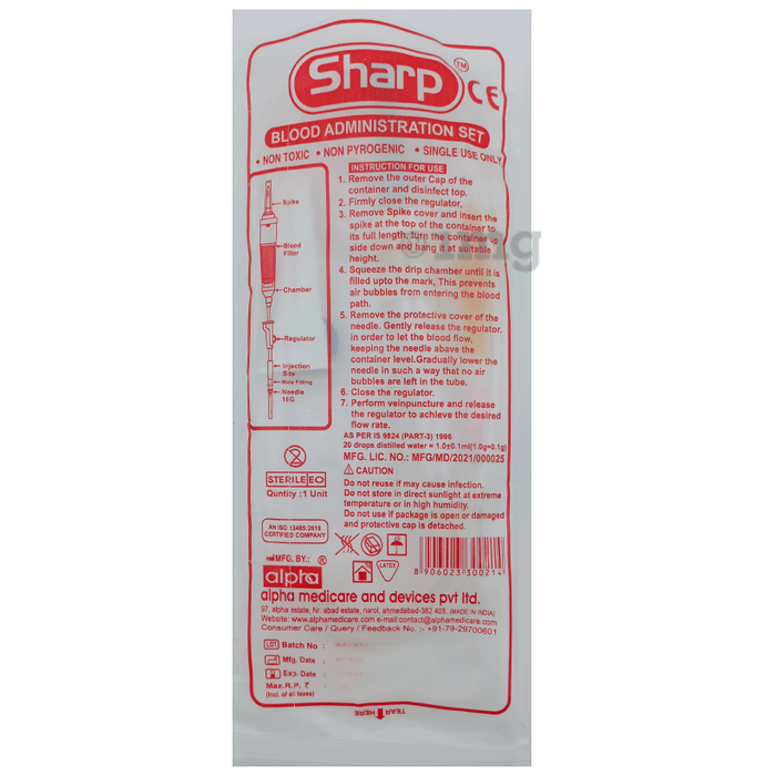 Alpha Sharp Blood Administration Set