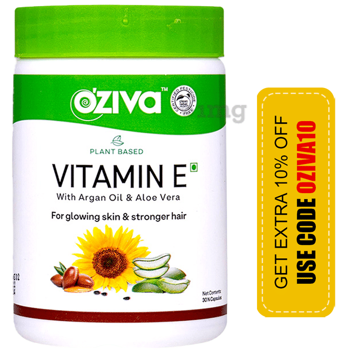 Oziva Plant Based Vitamin E Capsule for Glowing Skin & Stronger Hair